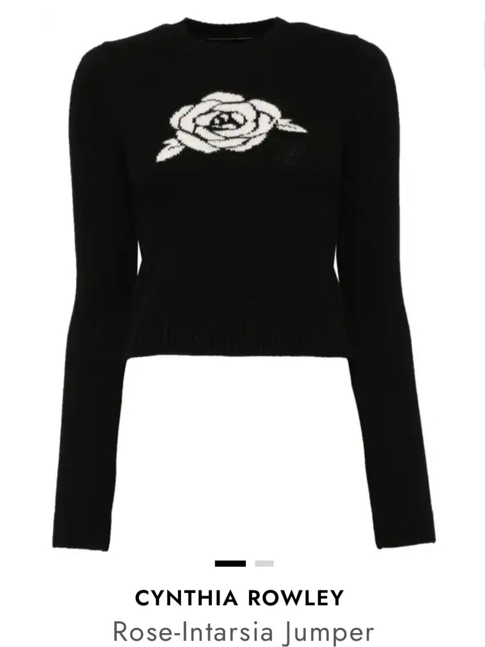 Cynthia Rowley Rose-Intarsia Jumper Black